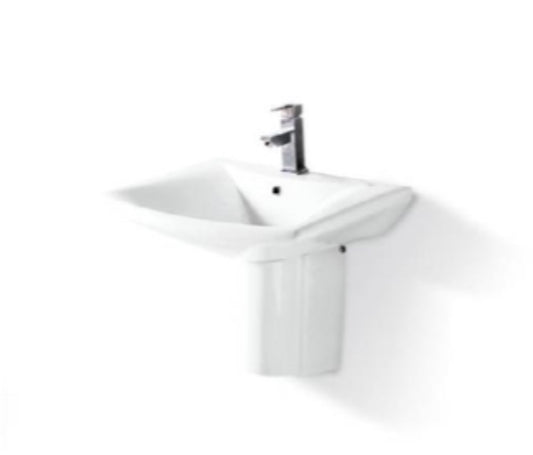 PORTA WB-201 AH Wash Basin with Wall Mount Half Pedestal