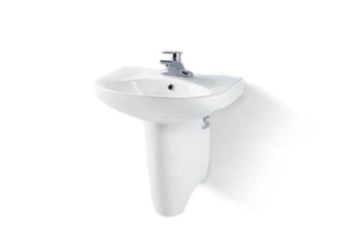 PORTA 203A Wash Basin with Wall Mount Half Pedestal