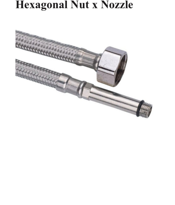 FACO Stainless Steel Connection Hose Hexagonal Nut x Nozzle